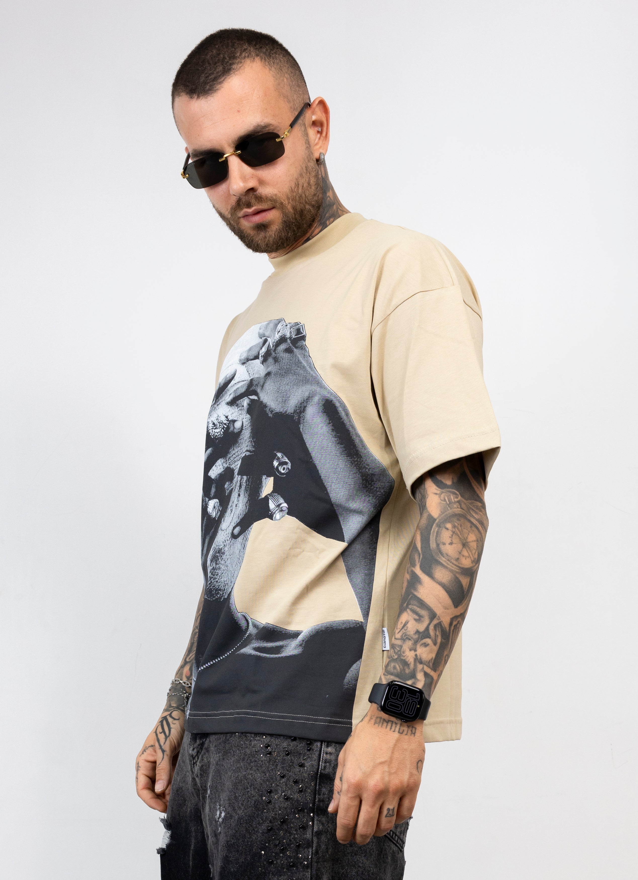 T-Shirt Oversize Graphic Print cyanotic