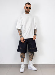 Bermuda Oversize con Rivetti denim