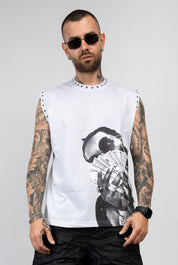 Canotta Borchie e Stampa Oversize