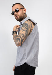 Camicia Smanicata Oversize a Righe