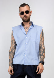 Camicia Smanicata Oversize a Righe