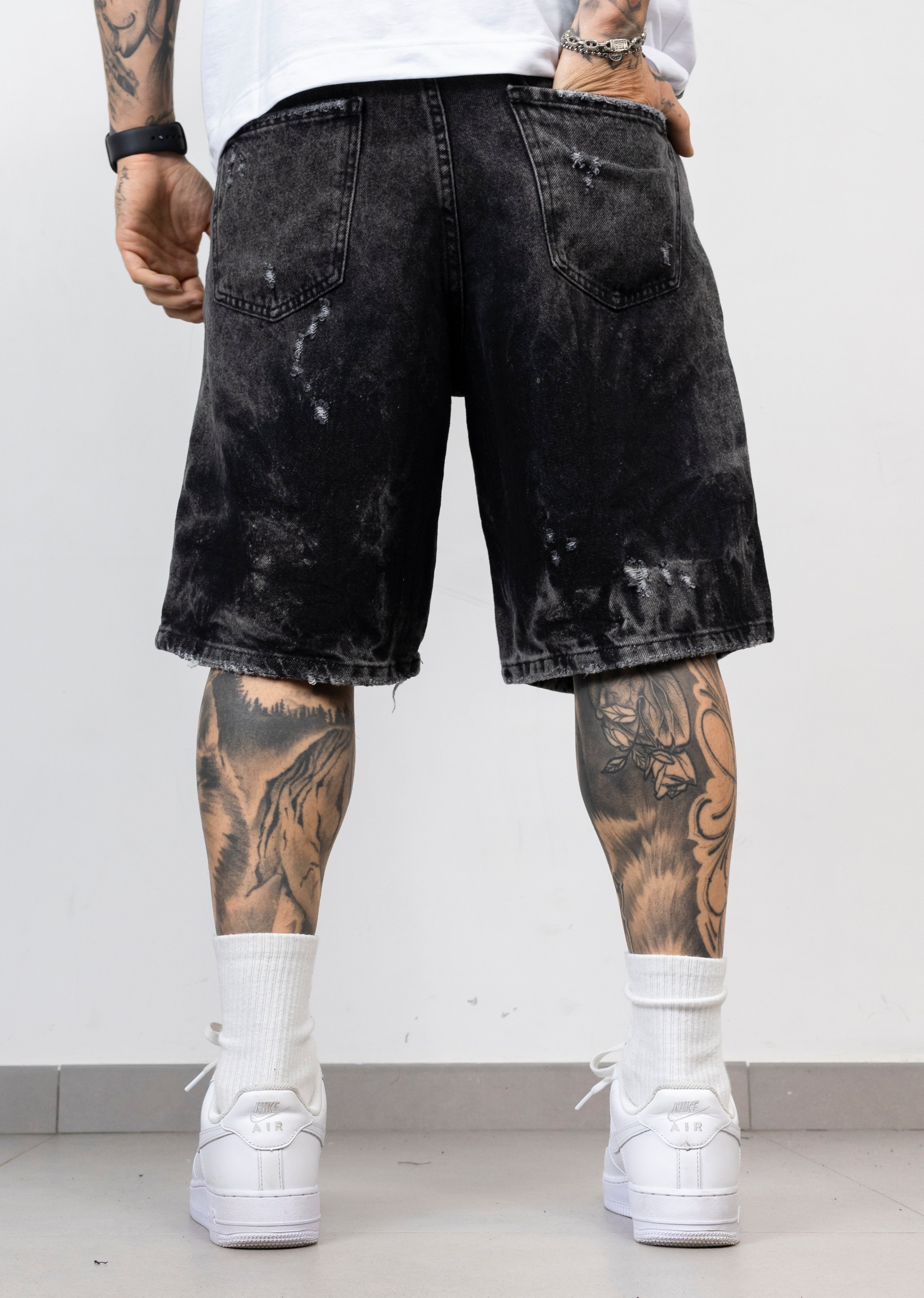 Bermuda Denim Destroyed con Strass