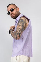 Camicia Smanicata Oversize a Righe
