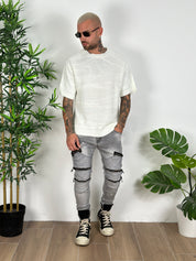 Biker grey multizip