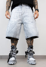Bermuda Denim spalmato Ice Grey