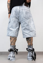 Bermuda Denim spalmato Ice Grey