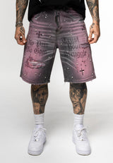 Bermuda Denim Spray Pink Destroyed