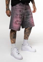 Bermuda Denim Spray Pink Destroyed