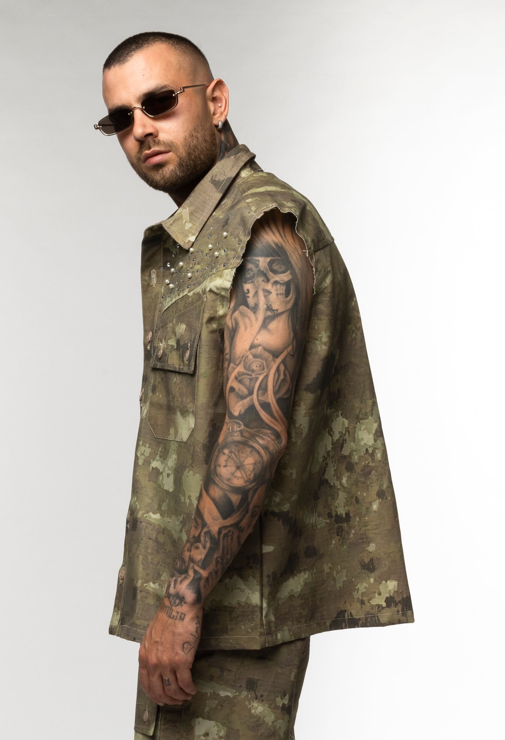 Coordinato Cargo Camouflage con Applicazioni Brillantini