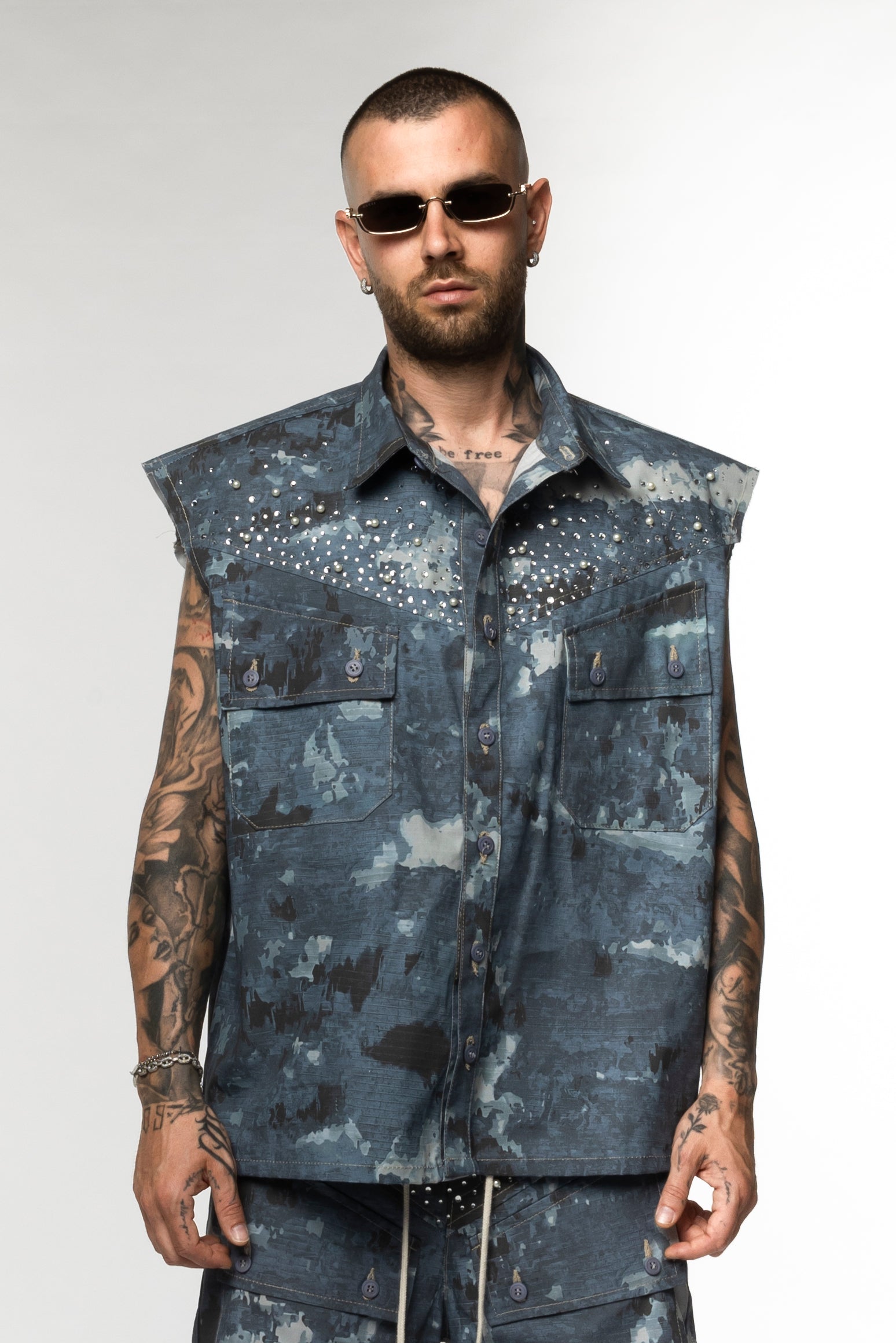 Coordinato Cargo Camouflage con Applicazioni Brillantini