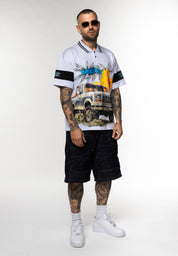 Polo Oversize Graphic con Strass