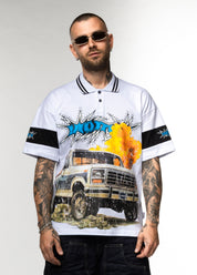 Polo Oversize Graphic con Strass