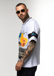 Polo Oversize Graphic con Strass