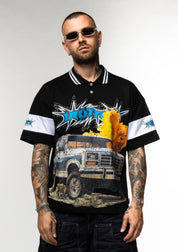 Polo Oversize Graphic con Strass