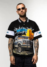 Polo Oversize Graphic con Strass