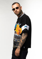 Polo Oversize Graphic con Strass