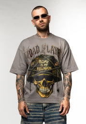 T-Shirt Oversize Road Slayer con Brillantini
