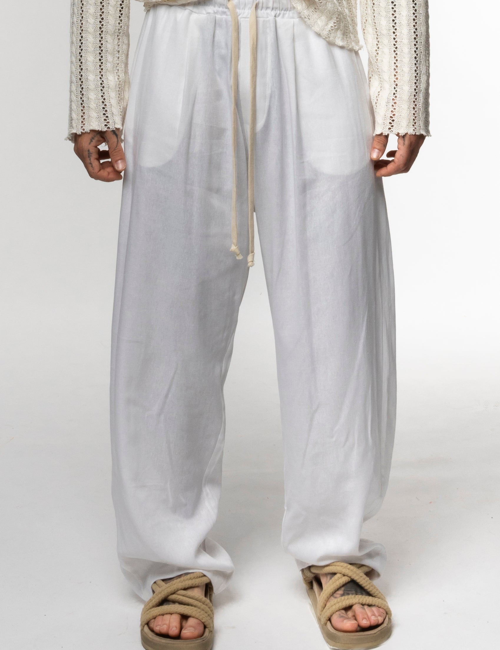 Pantalaccio in lino fondo largo