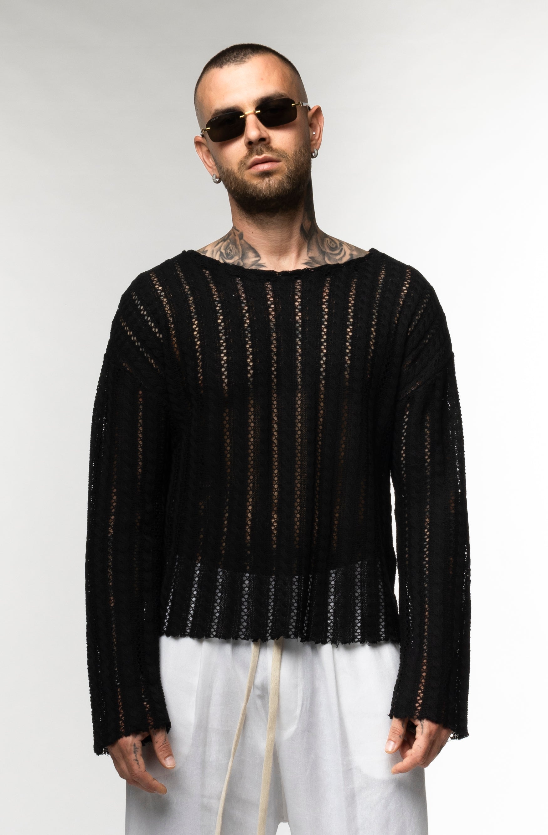 Maglia Traforata a Manica Lunga