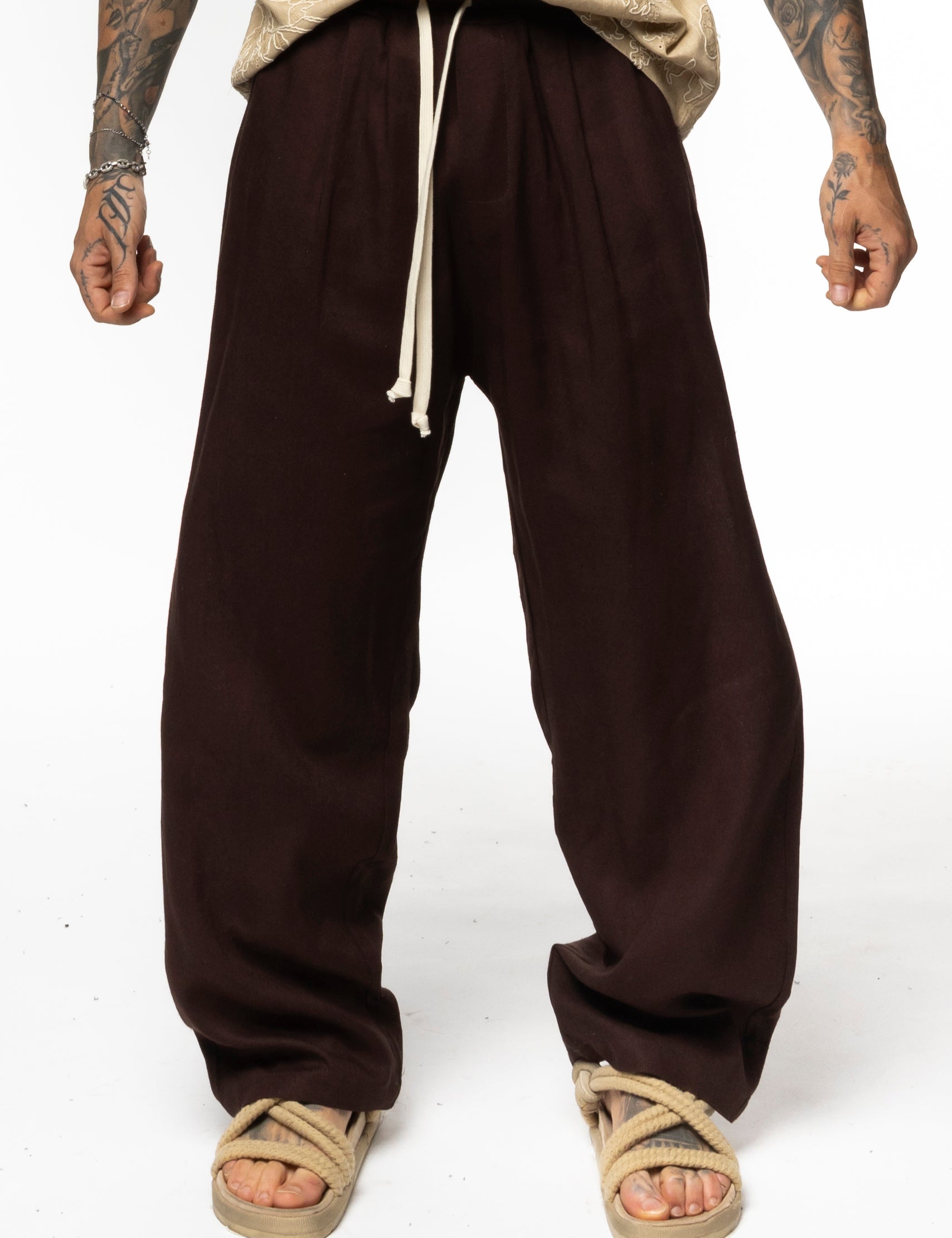 Pantalaccio in lino fondo largo