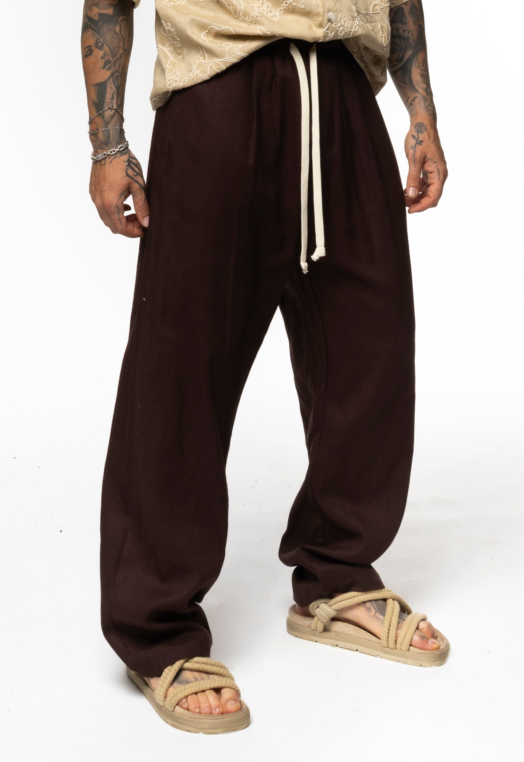 Pantalaccio in lino fondo largo