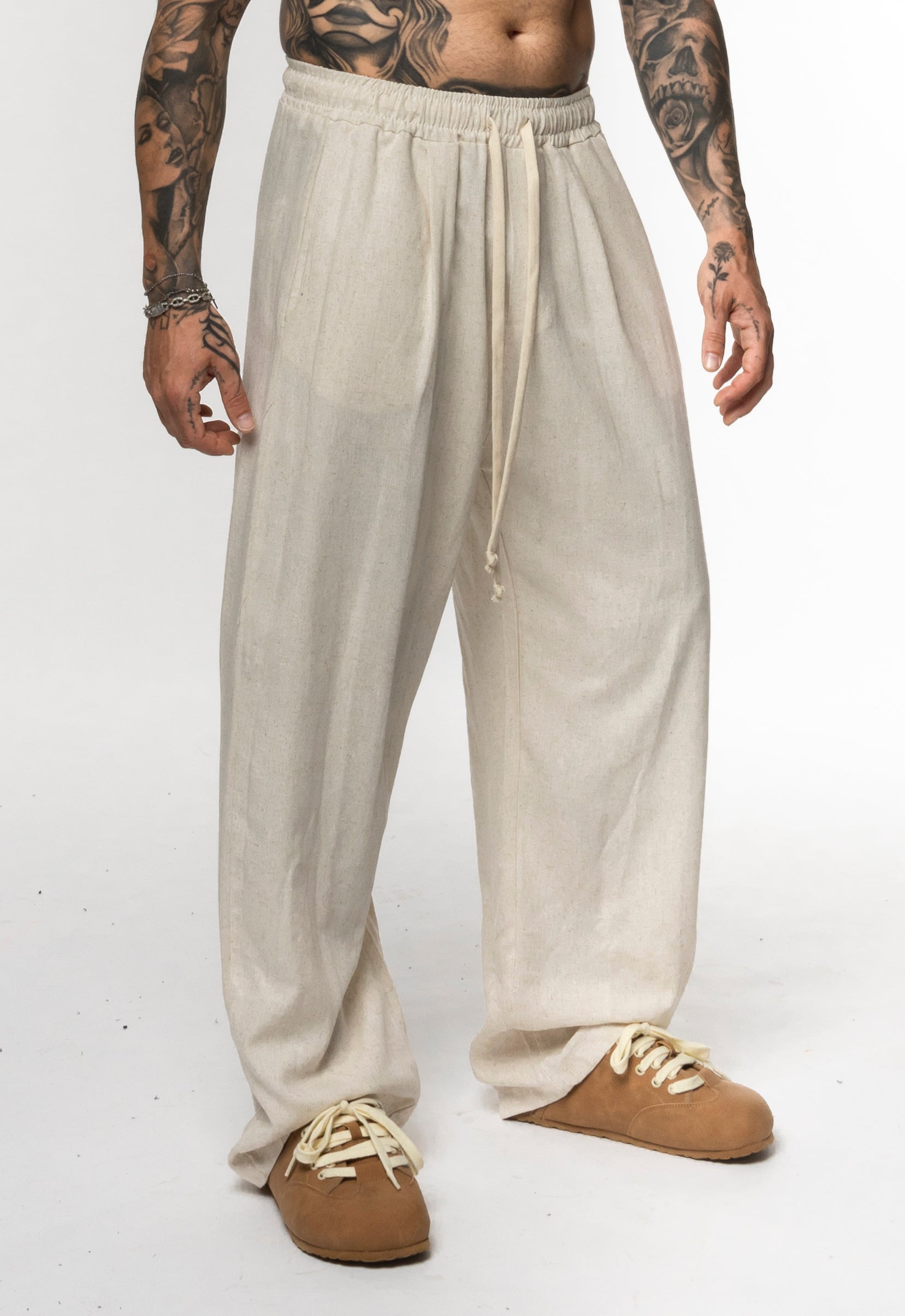 Pantalaccio in lino fondo largo