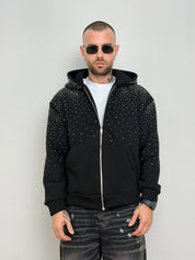 Felpa zip strass