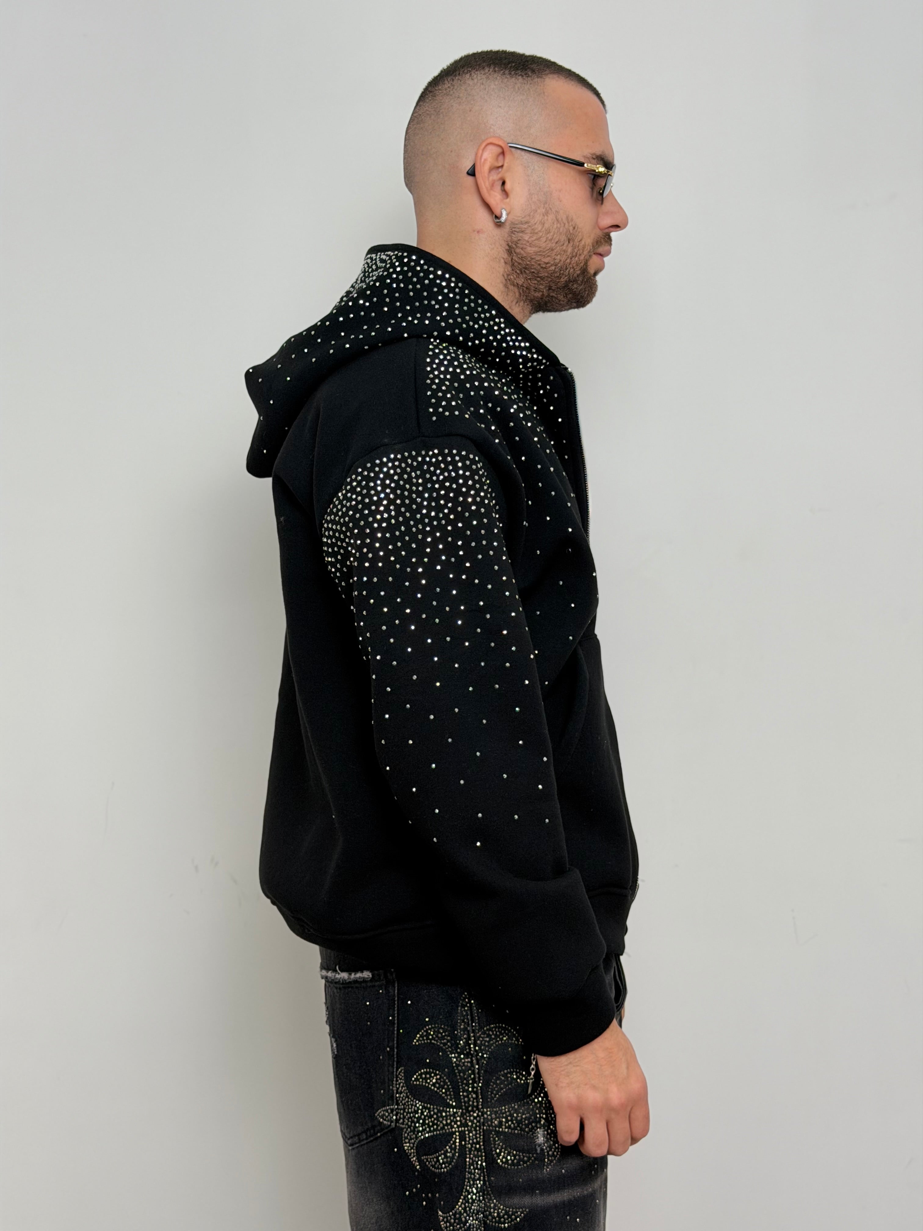 Felpa zip strass