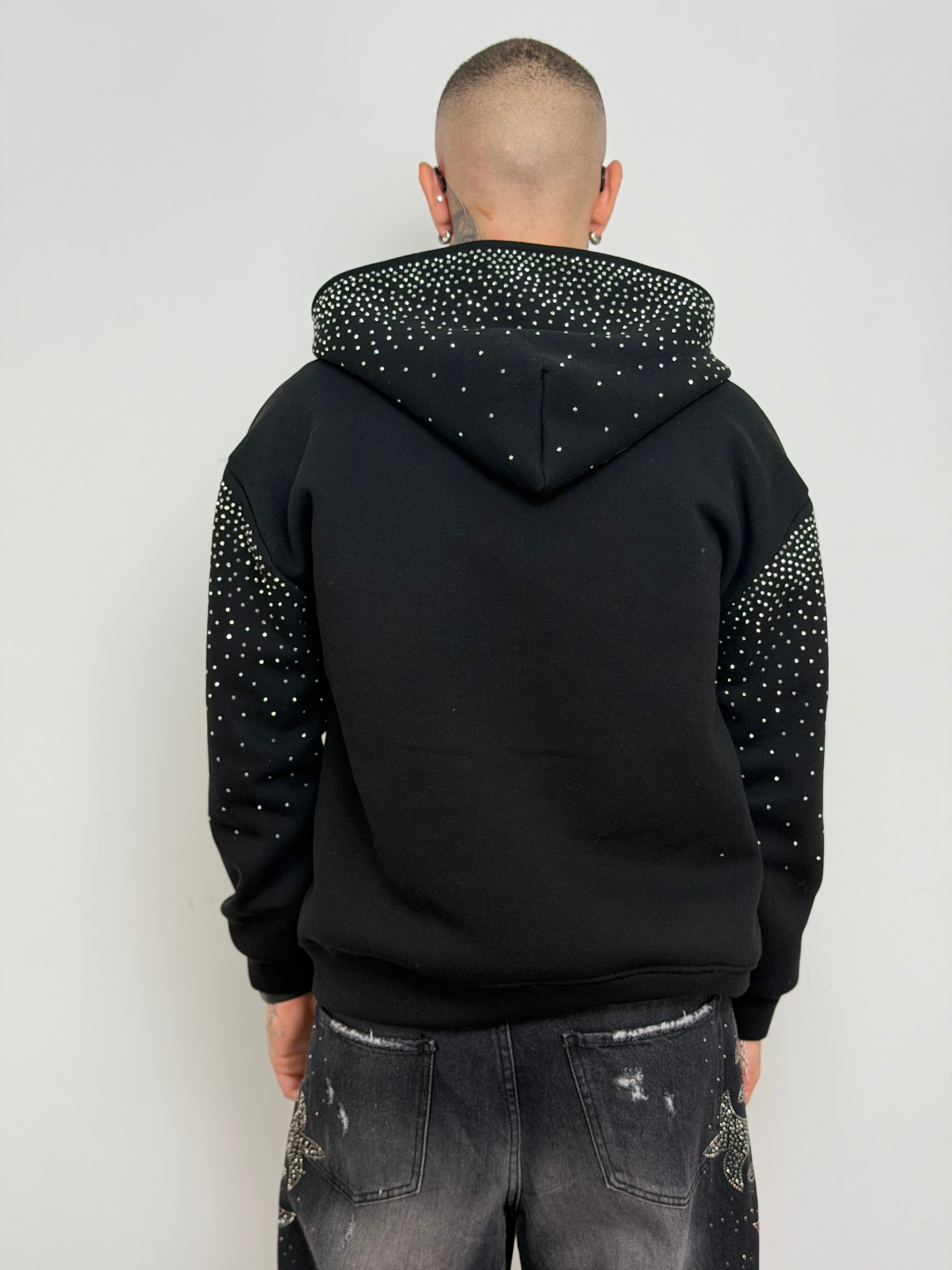 Felpa zip strass