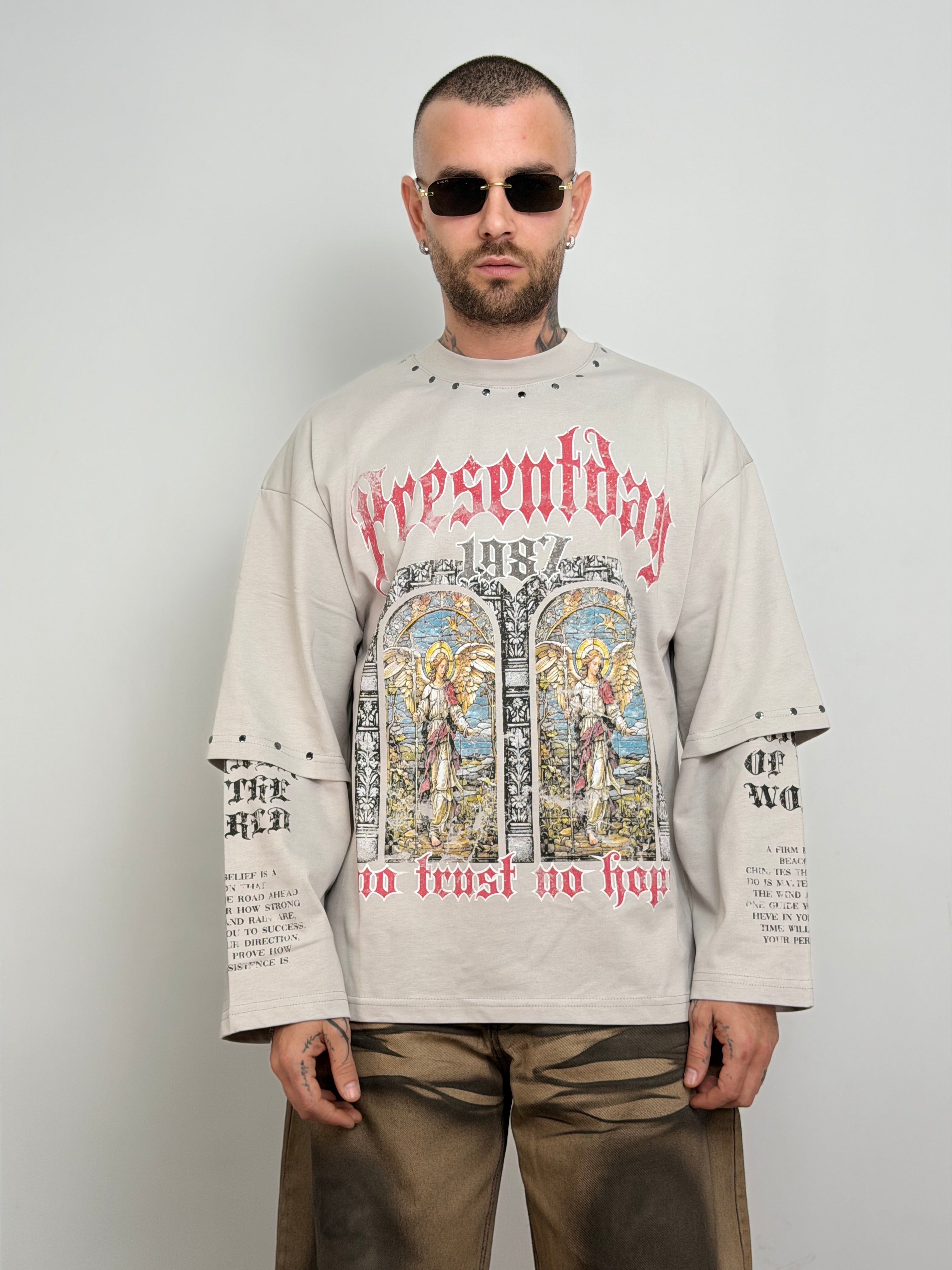 T-shirt long sleeve double st