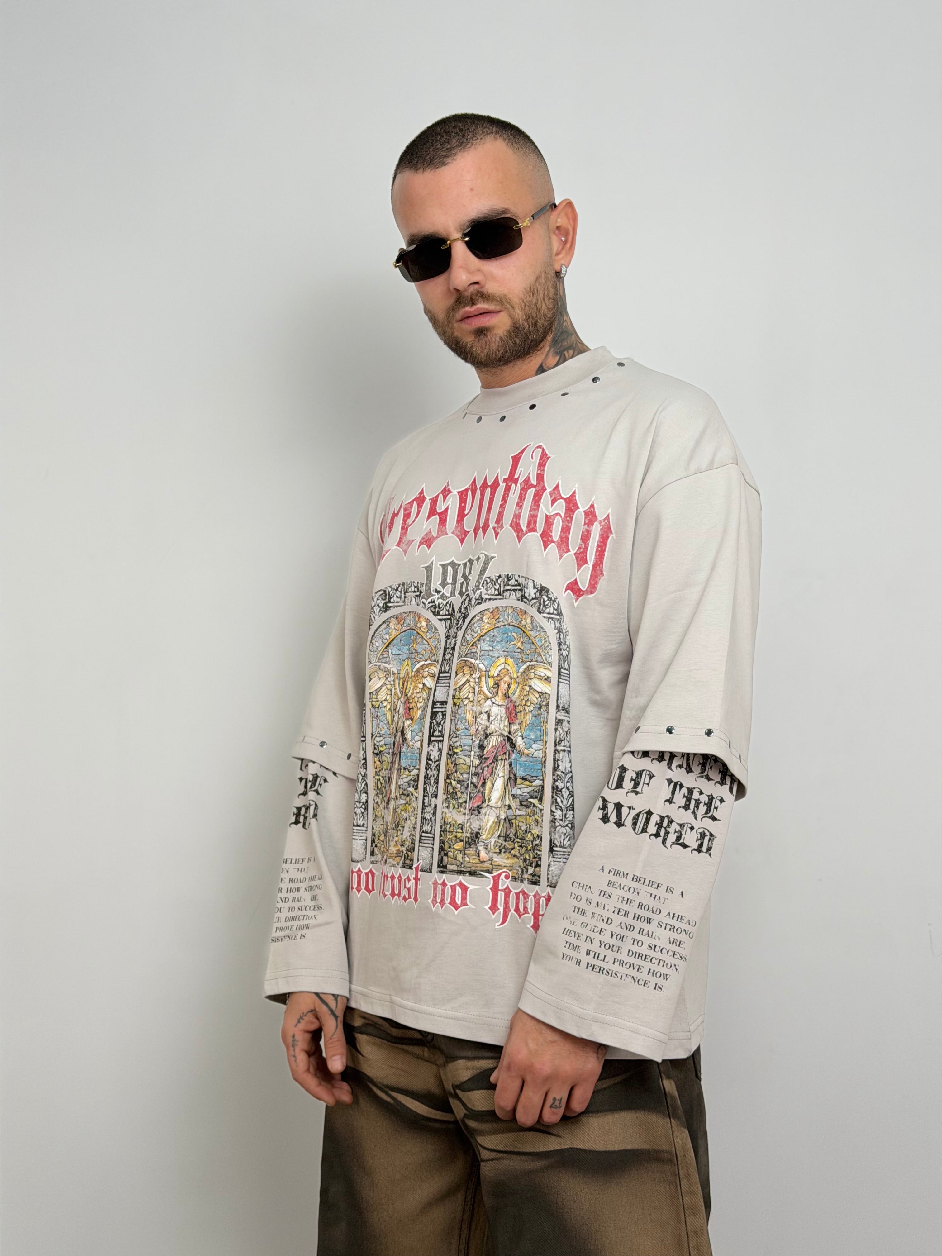 T-shirt long sleeve double st