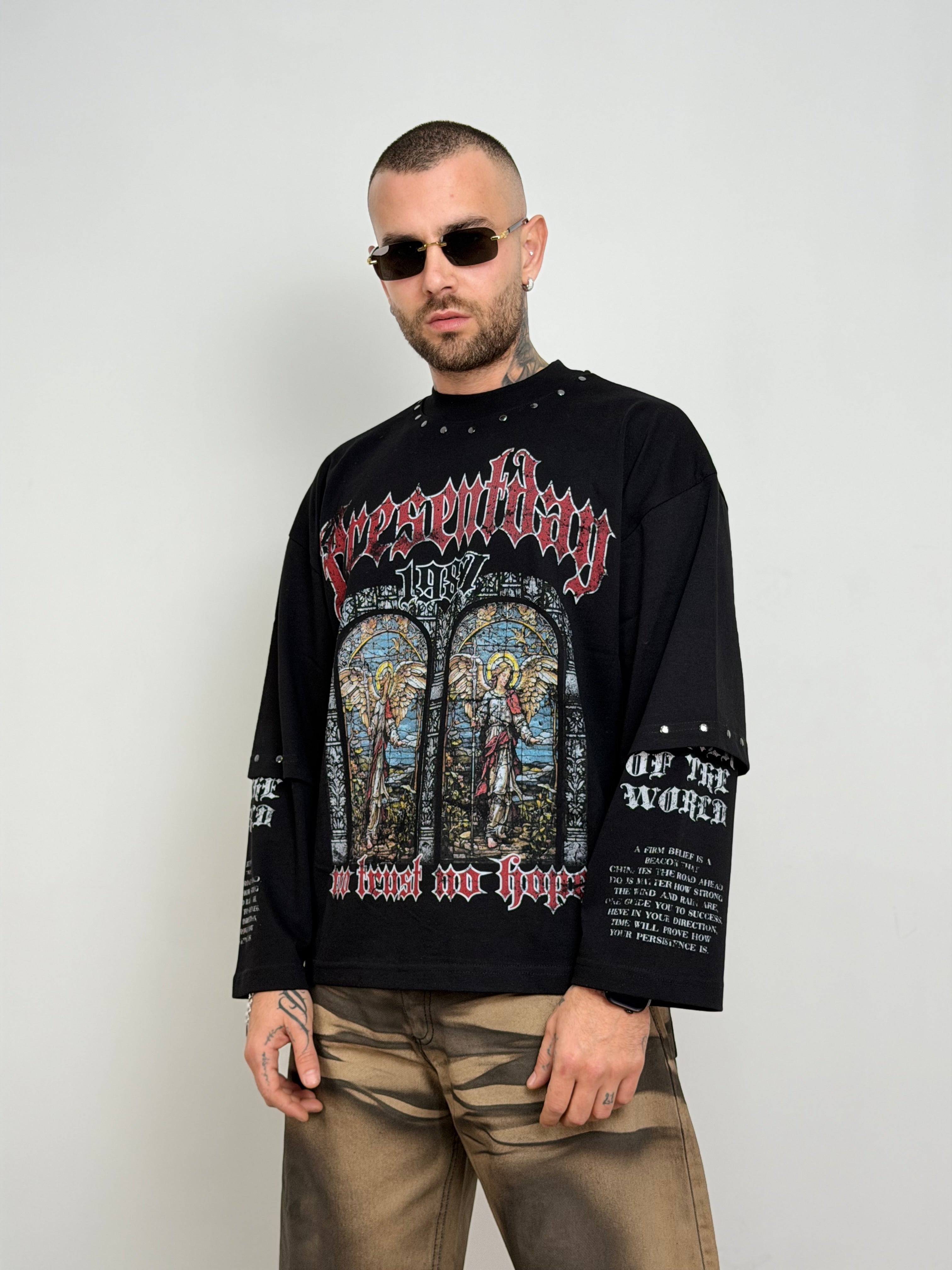 T-shirt long sleeve double st