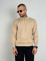 Polo manica lunga mezza zip