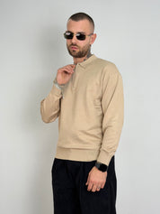 Polo manica lunga mezza zip