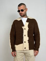Cardigan peluche bicolor