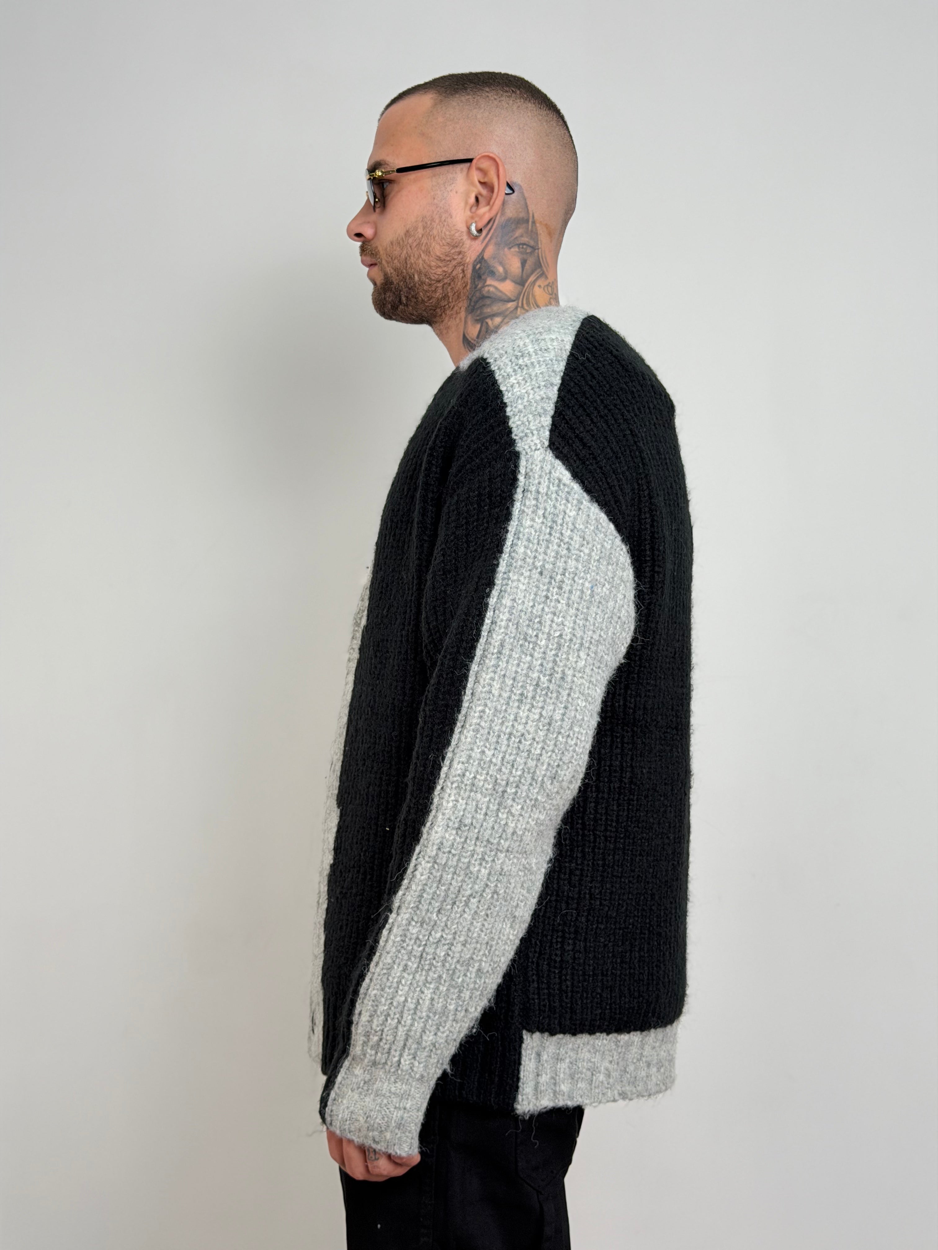 Cardigan peluche bicolor