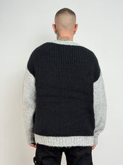 Cardigan peluche bicolor