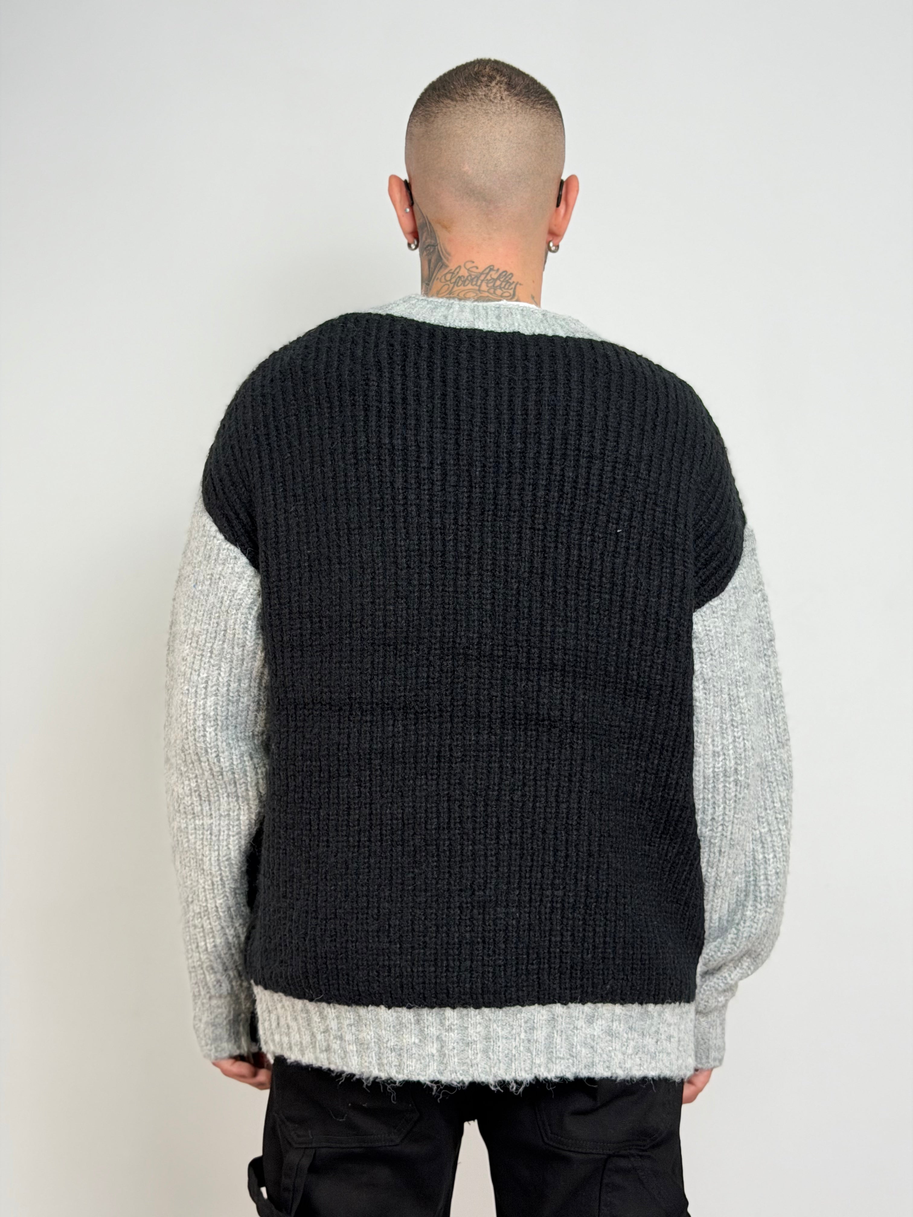 Cardigan peluche bicolor