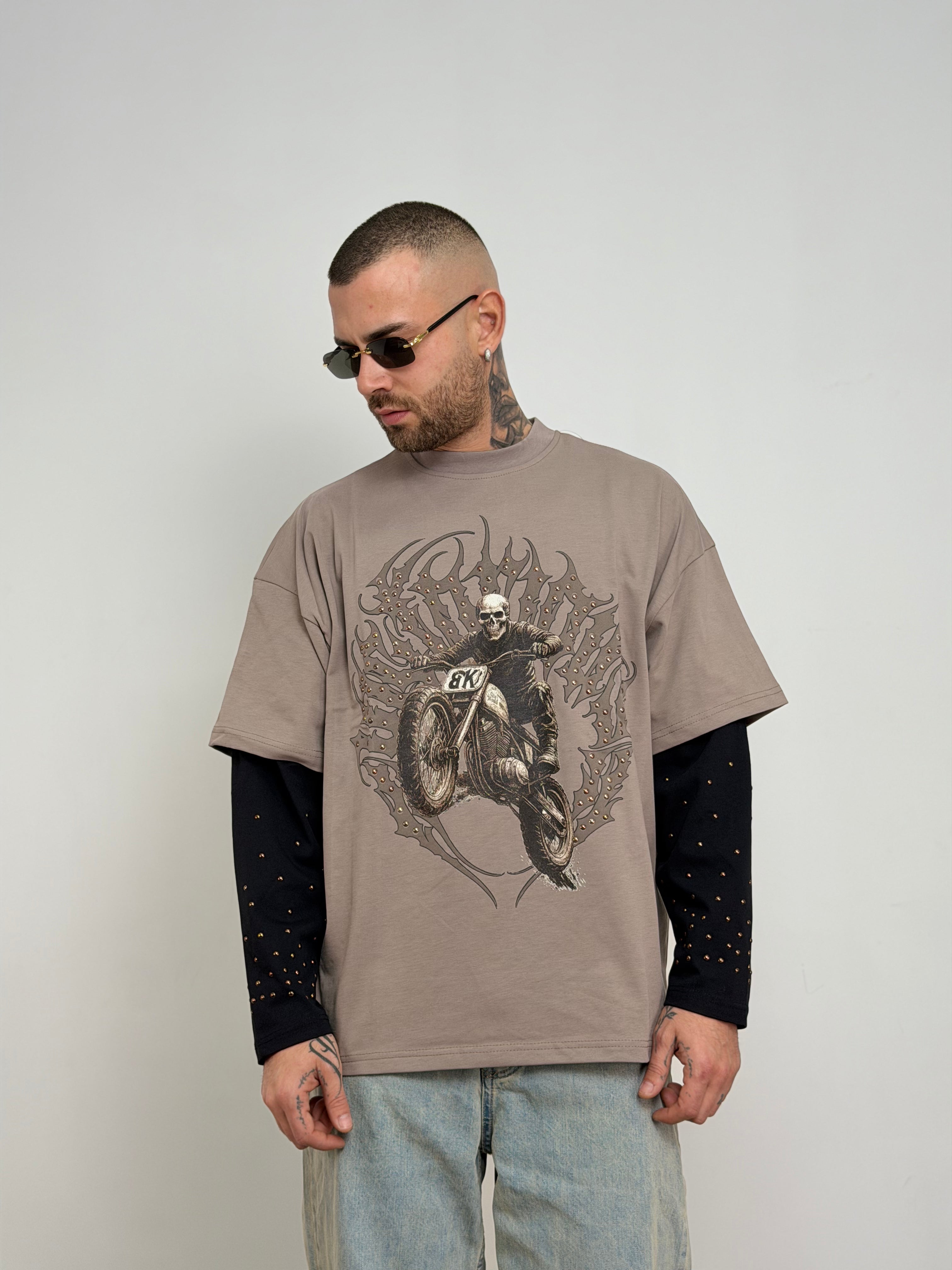 T-shirt double long sleeve motorcycle