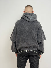 Hoodie double sleeve fiamma strass