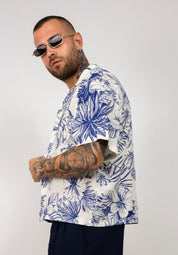 Camicia a maniche corte con stampa floreale