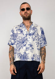 Camicia a maniche corte con stampa floreale