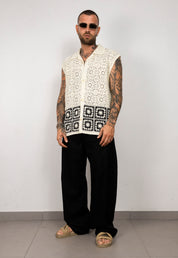 camicia in crochet smanicata