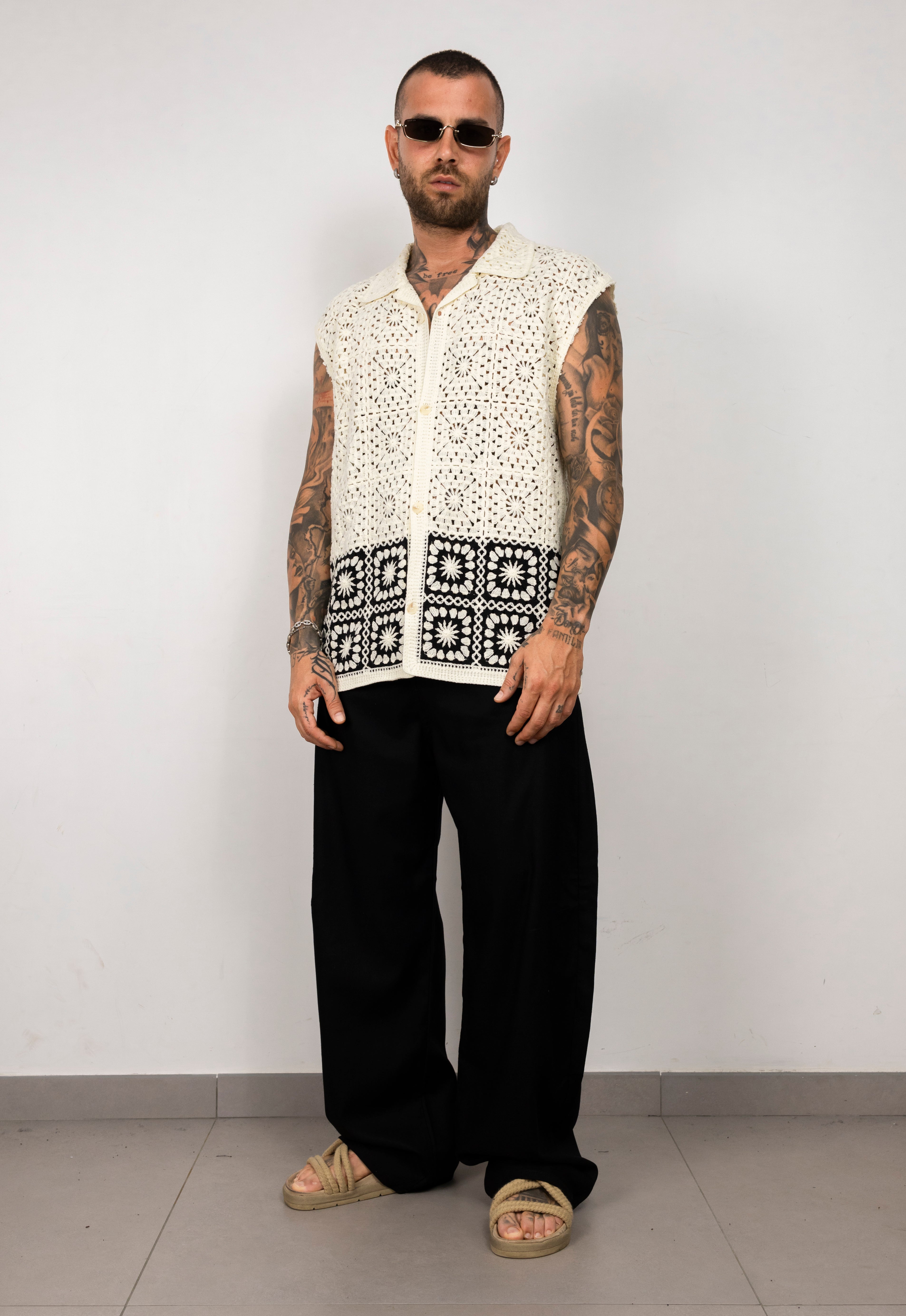 camicia in crochet smanicata
