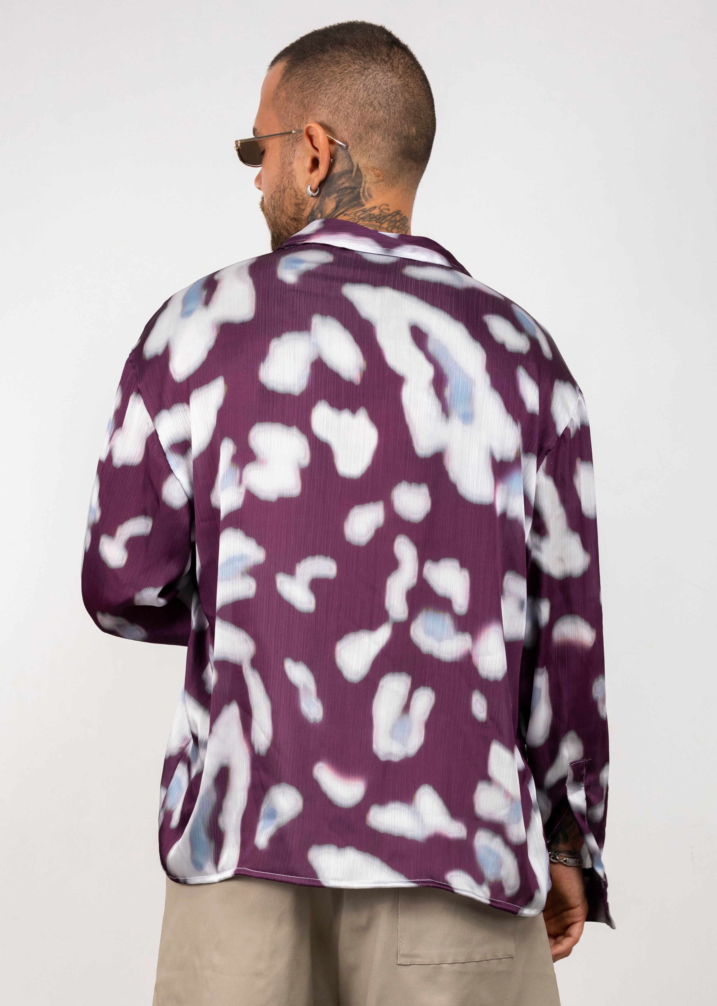 Camicia in viscosa astratta