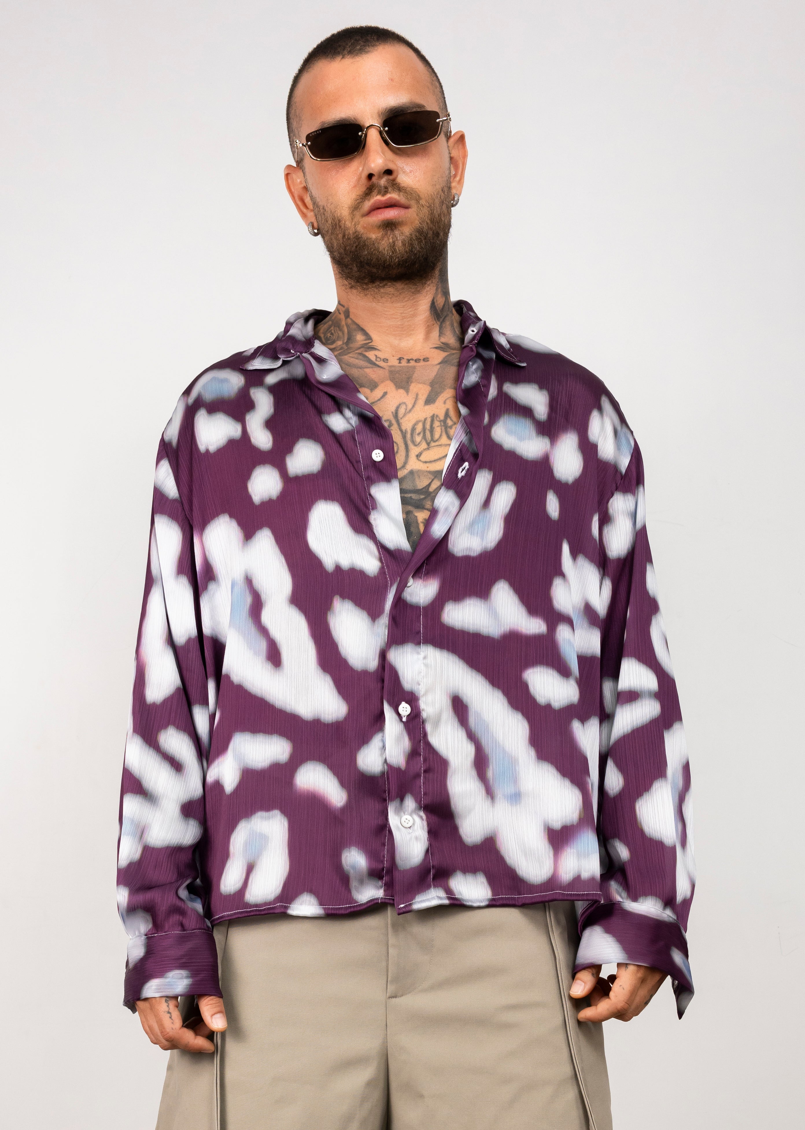 Camicia in viscosa astratta