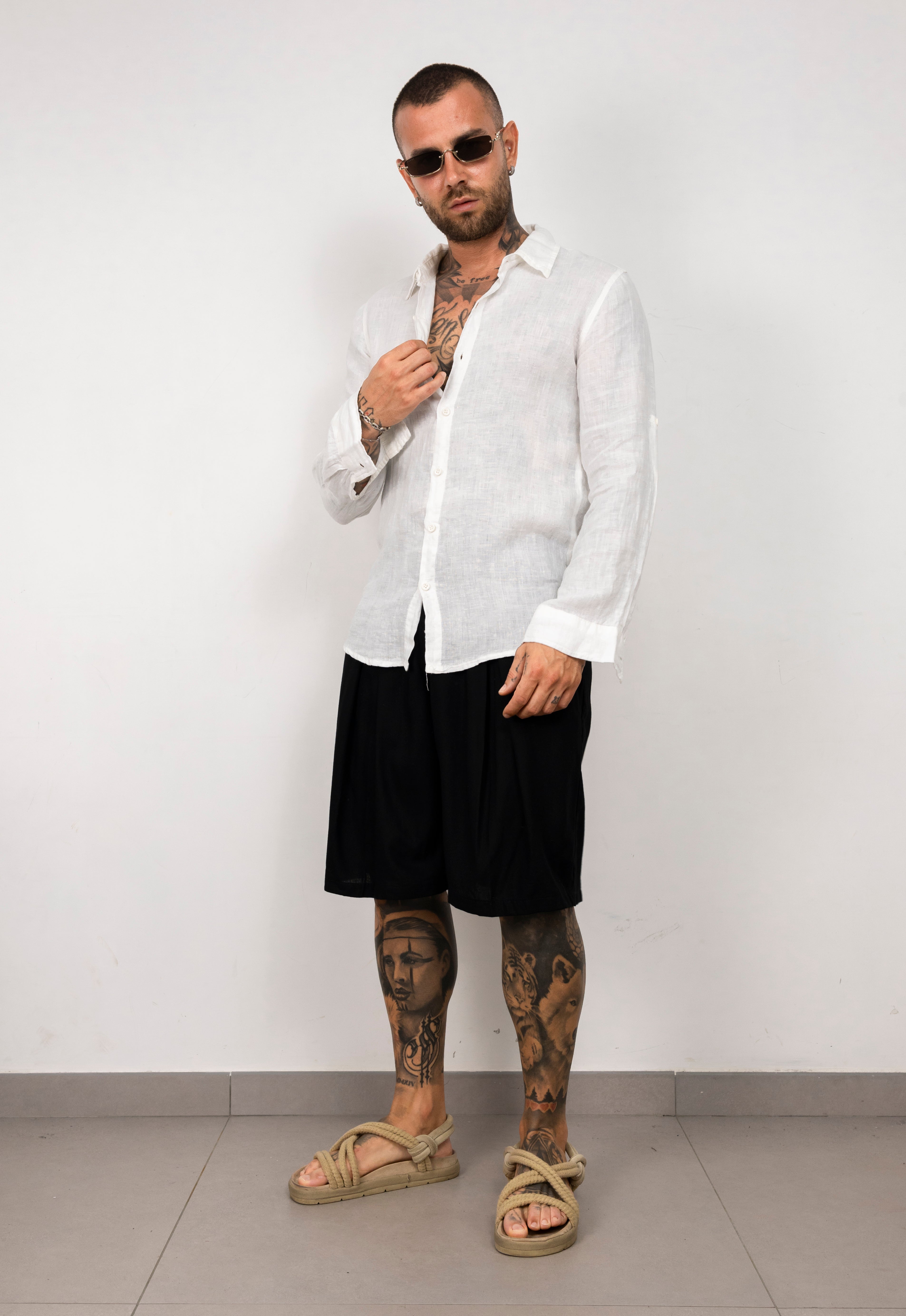Camicia manica lunga in lino