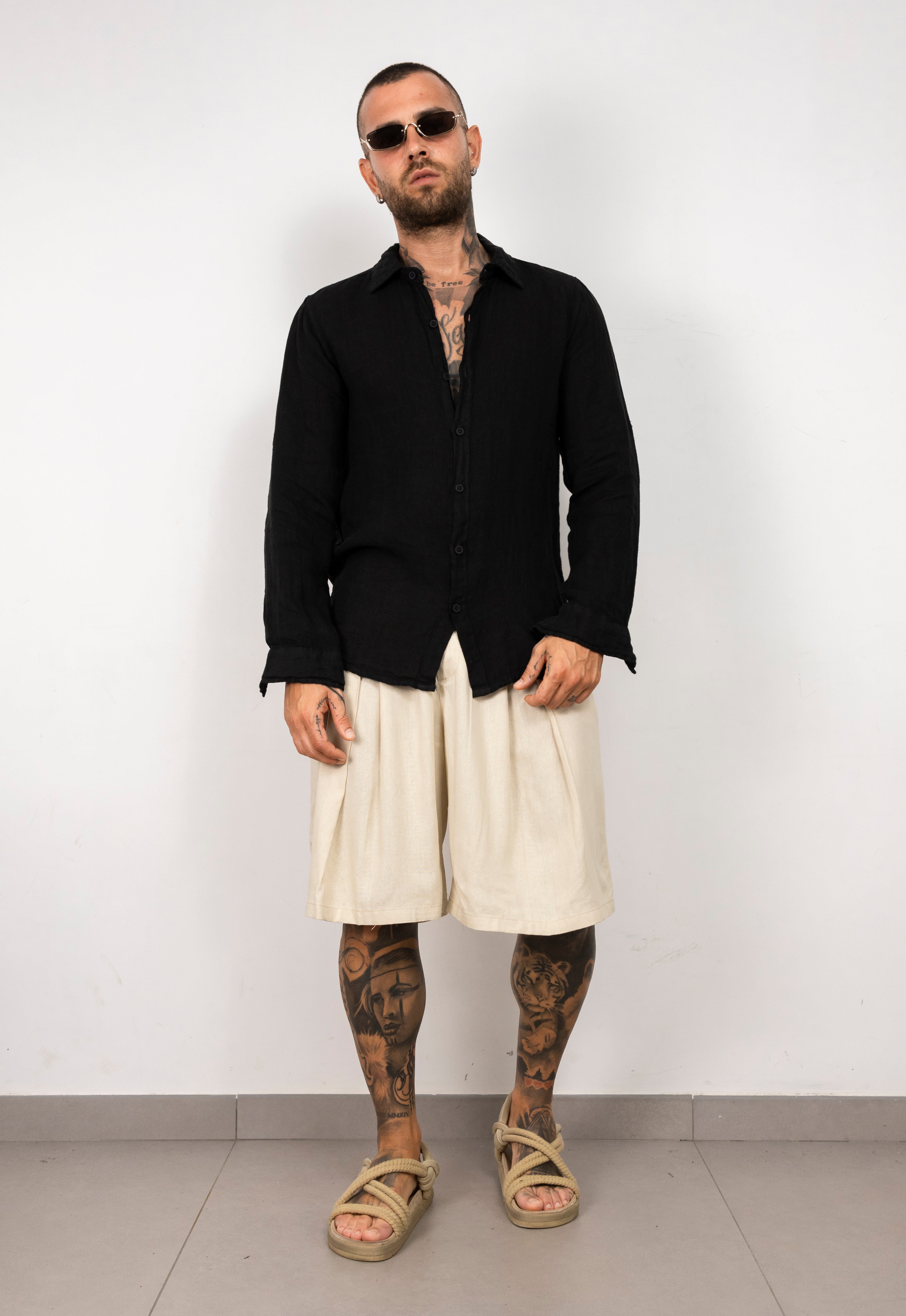 Camicia manica lunga in lino