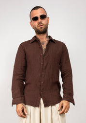 Camicia manica lunga in lino
