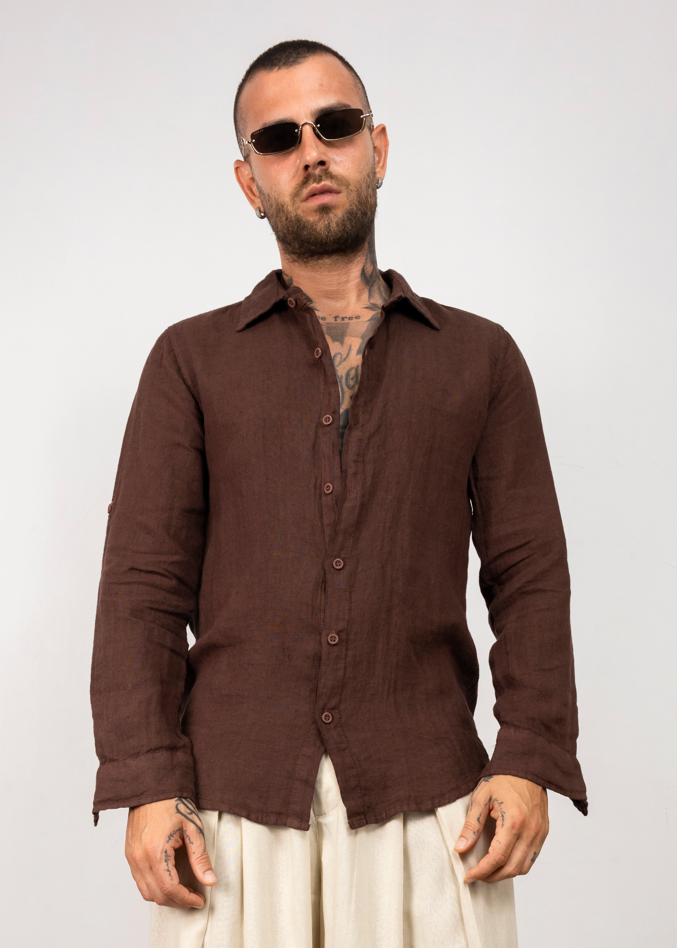 Camicia manica lunga in lino